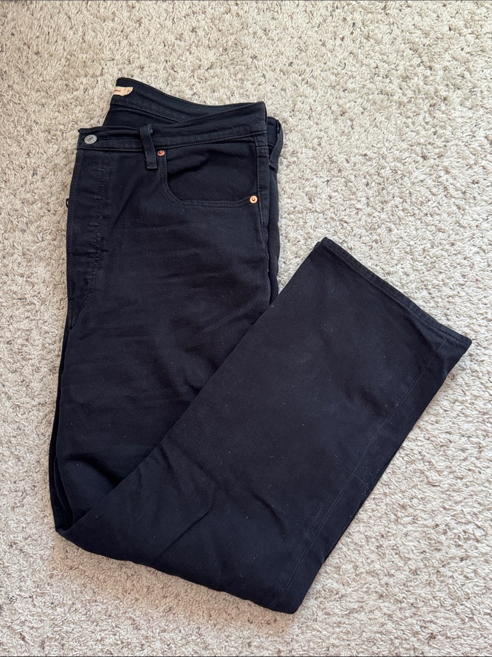 LEVI BLACK RIBCAGE STRAIGHT ANKLE JEANS